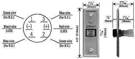 Seco-Larm - Slimline LED Illuminated RTE Wall Plate - Built-in Timer - UHS Hardware