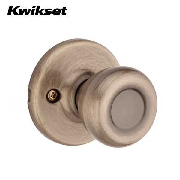 Kwikset - 200T - Tylo Knob - Round Rose - Passage - 5 - Antique Brass - Grade 3 - UHS Hardware