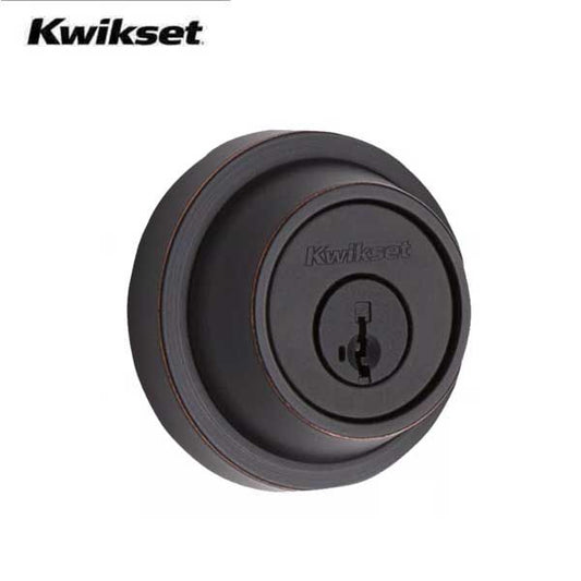 Kwikset - 660 - Contemporary Residential Deadbolt - Round Rose - Single Cylinder - Venetian Bronze - SmartKey Technology - Grade 3 - UHS Hardware