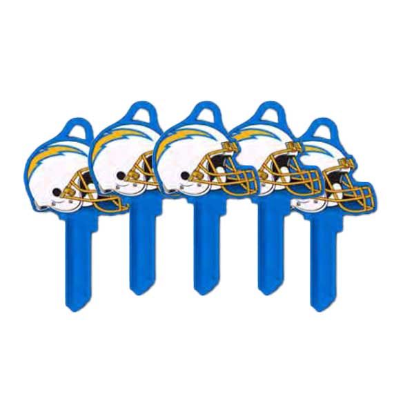 ILCO - NFL TeamKeys - Helmet Edition - Key Blank - Los Angeles Chargers - KW1 (5 Pack) - UHS Hardware