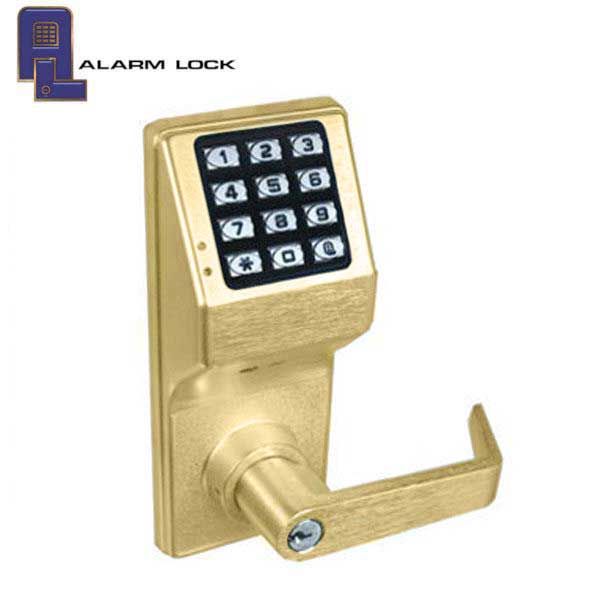 Alarm Lock Trilogy - DL2700 - Keypad Lever Set - US3 - Bright Brass - Grade 1 - UHS Hardware