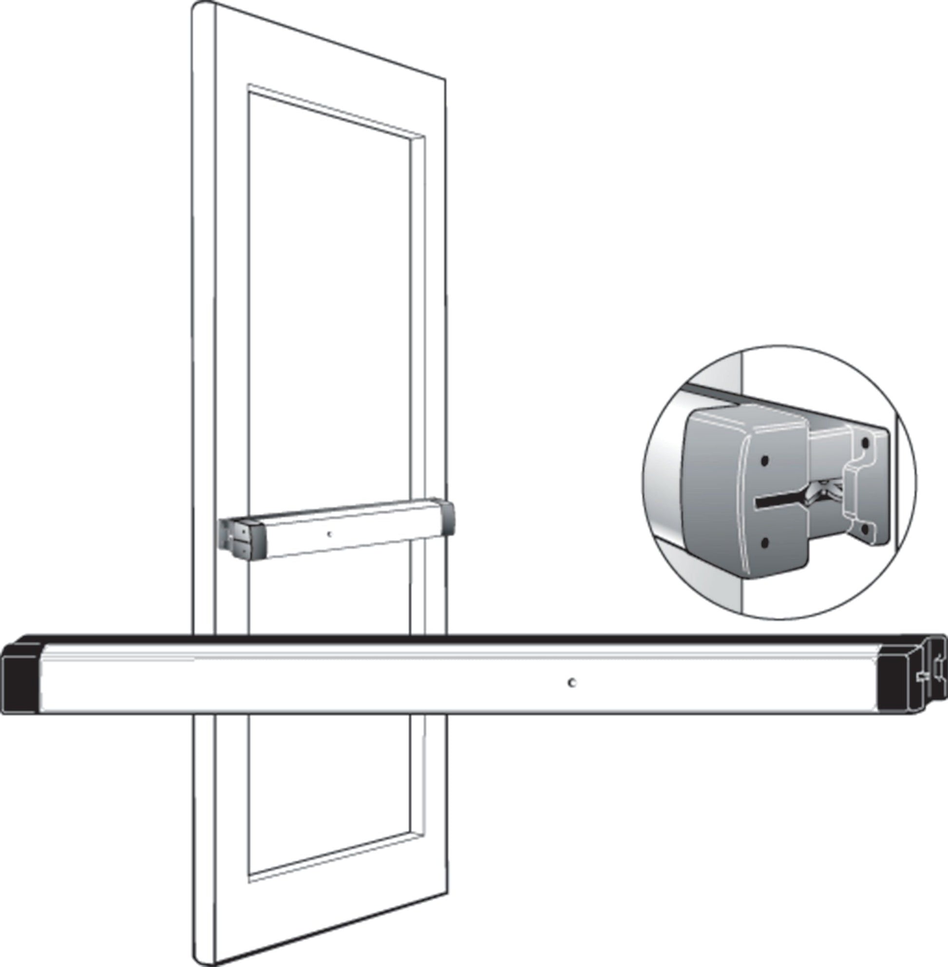 Heavy Duty Narrow Stile - Rim Exit Device - Grade 1 - Aluminum Finish - 36" - UHS Hardware