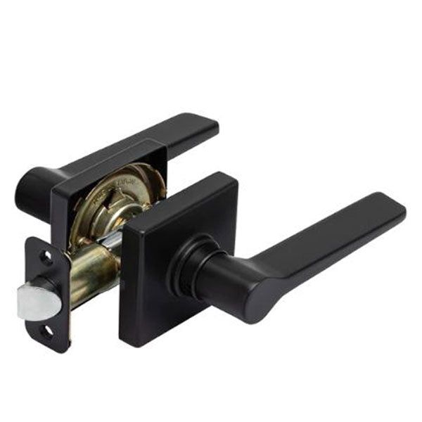 Cal-Royal - Challenger - Standard Duty Cylindrical Lever Set - Privacy - "C" Keyway - Square Rose - Black - Grade 2