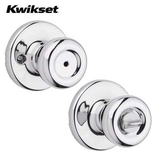 Kwikset - 300T - Tylo Knob - Round Rose - Privacy - 26 - Polished Chrome - Grade 3 - UHS Hardware