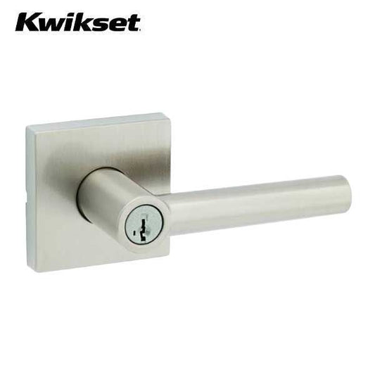 Kwikset - 740MIL - Milan Lever Set - Square Rose - 15A - Satin Nickel - Entrance - SmartKey Technology - Grade 2 - UHS Hardware