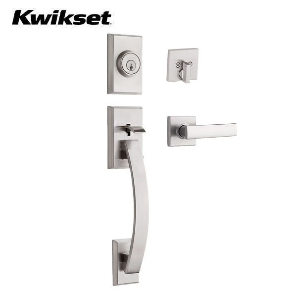 Kwikset - 800TVHXVDL - Tavaris Handleset w/ Vedani Lever - Rectangle Rose - Entrance - KW1 - SmartKey Technology - Grade 1 - UHS Hardware