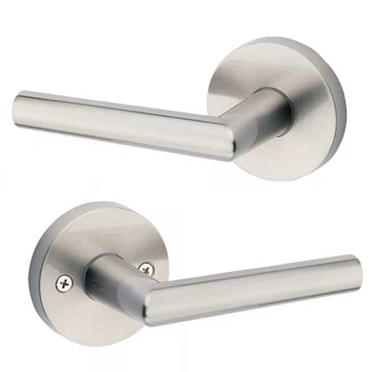 Kwikset - 154MIL - Milan Passage Lever- Round Rose - 15 - Satin Nickel - Grade 2 - UHS Hardware