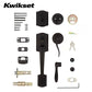 Kwikset - 818PTHXTNL - Prescott Handleset with Tustin Lever - Deadbolt Keyed One Side - Featuring SmartKey - Square Rose - 11P - Venetian Bronze - Entrance - Grade AAA - UHS Hardware