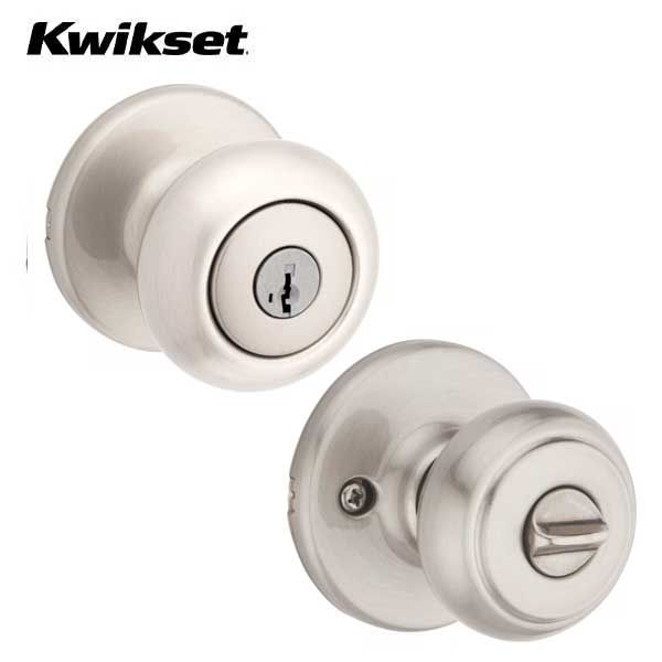 Kwikset - 400CV - Cove Knob  - Round Rose - Entrance - 15 - Satin Nickel - SmartKey Technology - Grade 3 - UHS Hardware