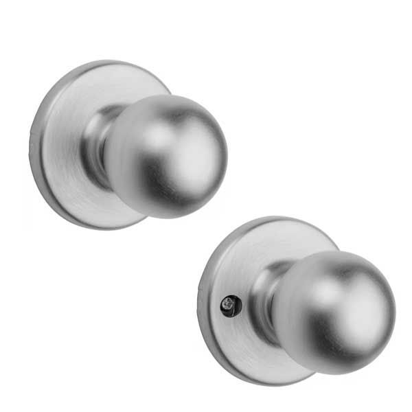 Kwikset - 200P - Polo Knob - Round Rose - Passage - 26D - Satin Chrome- Grade 3 - UHS Hardware