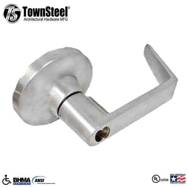 TownSteel - ED8900LS - Sectional Lever Trim - Entrance - LS Regal Lever - Non-Handed - Schlage SFIC Prepped - Compatible with Rim, SVR, LBR & 3 Point Push Bars - Satin Chrome - Grade 1 - UHS Hardware