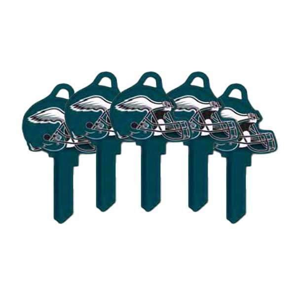 ILCO - NFL TeamKeys - Helmet Edition - Key Blank - Philadelphia Eagles - KW1 (5 Pack) - UHS Hardware