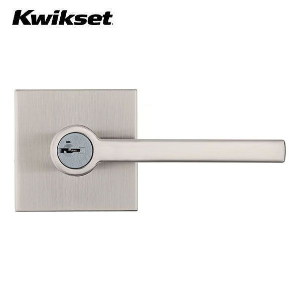 Kwikset - 156 - Halifax Lever - Square Rose - 15 - Satin Nickel - Entrance - SmartKey Technology - Grade 2 - UHS Hardware