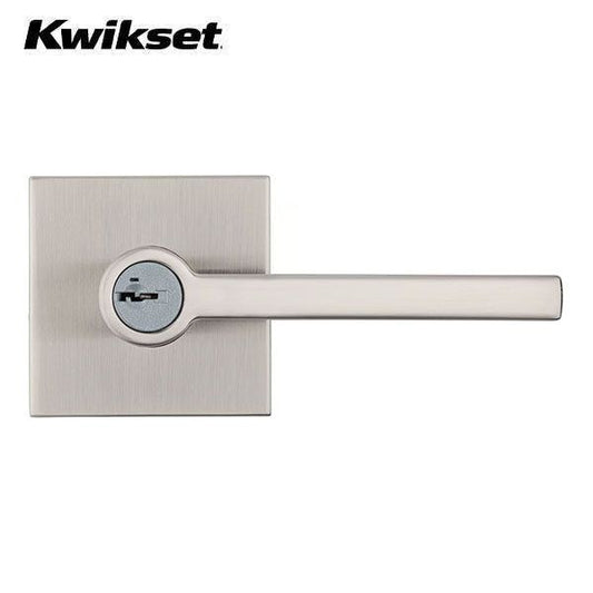 Kwikset - 156 - Halifax Lever - Square Rose - 15 - Satin Nickel - Entrance - SmartKey Technology - Grade 2 - UHS Hardware