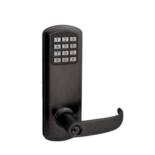 TownSteel - E-Genius 2000 - Interconnected Electronic Push Button Lock - Entry - 4" - On Center - Right Handed - Flat Black - Grade 1 - UHS Hardware