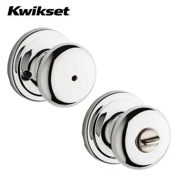 Kwikset - 730H - Hancock Knob - Round Rose  Privacy - 26 - Polished Chrome - Grade 2 - UHS Hardware