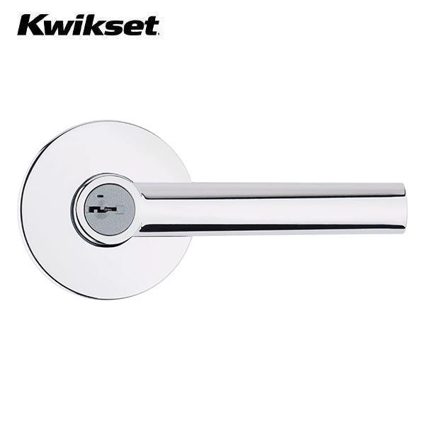 Kwikset - 156 - Milan Lever - Round Rose - 26 - Polished Chrome - Entrance - SmartKey Technology - Grade 2 - UHS Hardware