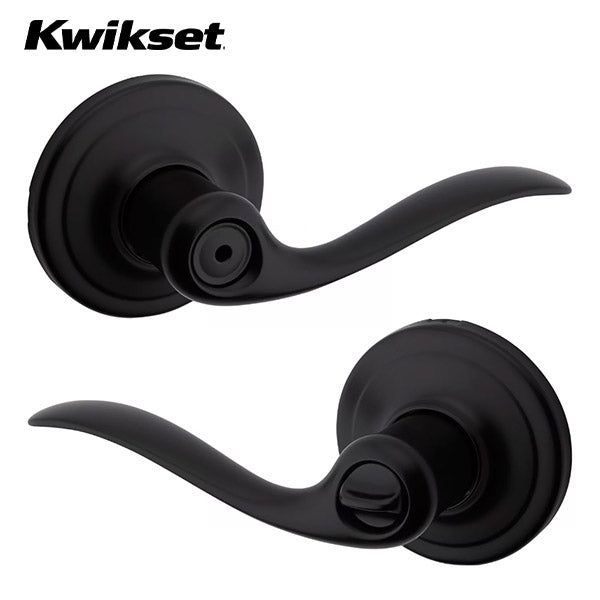 Kwikset - 730TNL - Tustin Lever - Round Rose - Privacy - 514 - Iron Black - Grade 2 - UHS Hardware