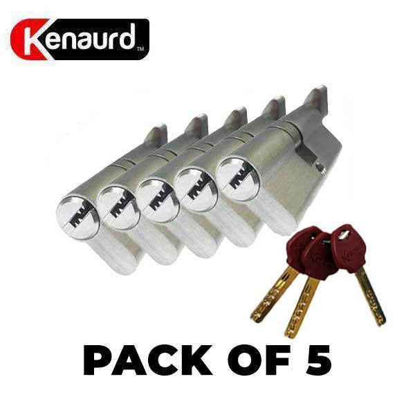 5 X High Security - Thumb Turn - Euro Profile Cylinder - US26D  - Satin Silver (Pack of 5- Keyed Alike) - UHS Hardware