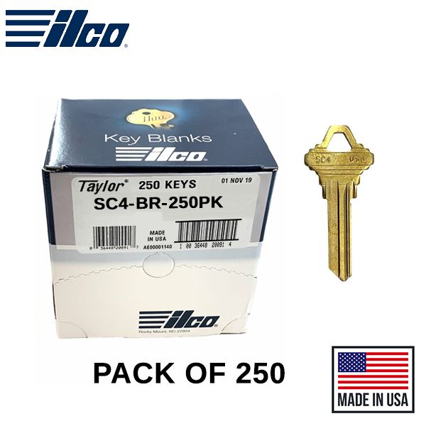 SC4-BR Schlage Key Blank 250 Pack -  ILCO - UHS Hardware