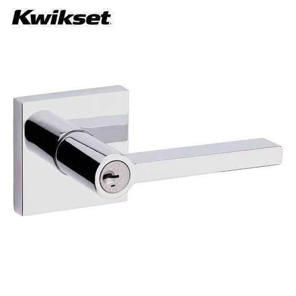 Kwikset - 156 - Halifax Lever - Square Rose - 26 - Polished Chrome - Entrance - SC1 Schlage - SmartKey Technology - Grade 2 - UHS Hardware