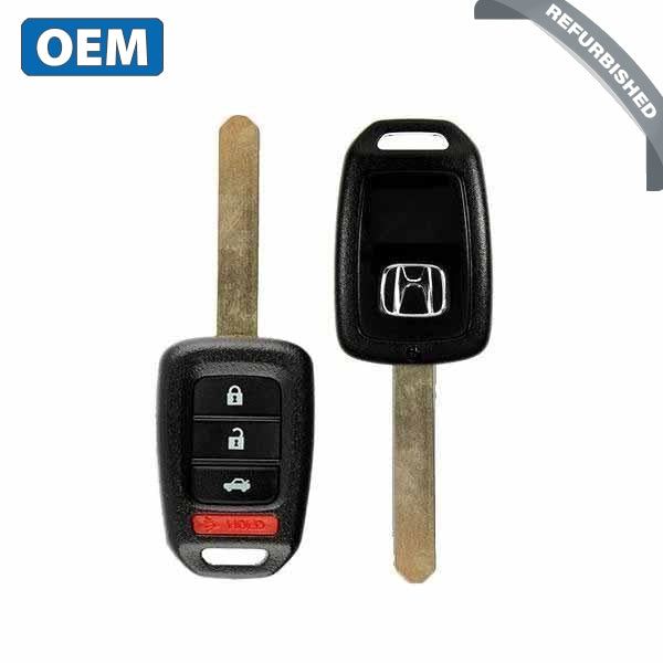 2016-2020 Honda Accord Civic / 4-Button Remote Head Key / PN: 35118-T2A-A60 / MLBHLIK6-1TA (433 Mhz) (OEM) - UHS Hardware