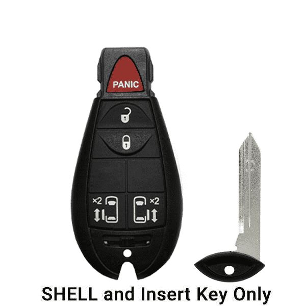2008-2019 Chrysler Dodge Jeep VW 5-Button Fobik Key SHELL for IYZ-C01C (ORS-FBK-08) - UHS Hardware