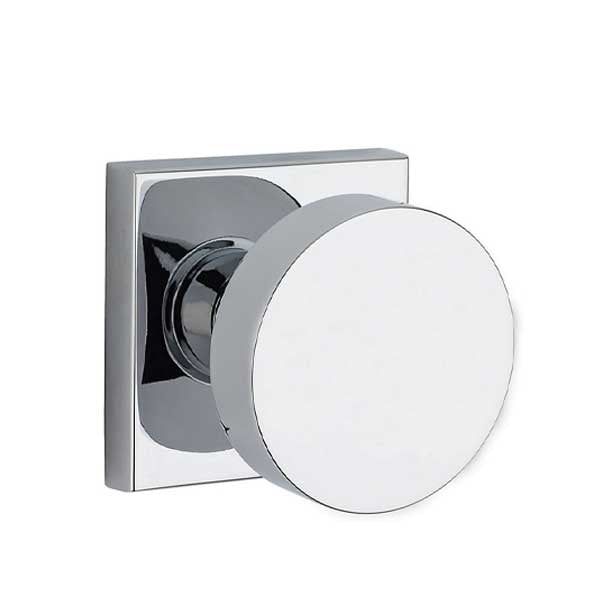 Baldwin Reserve - PS.CON.CSR - Contemporary  Knob - Square Rose - 260 - Polished Chrome - Passage - Grade 2 - UHS Hardware