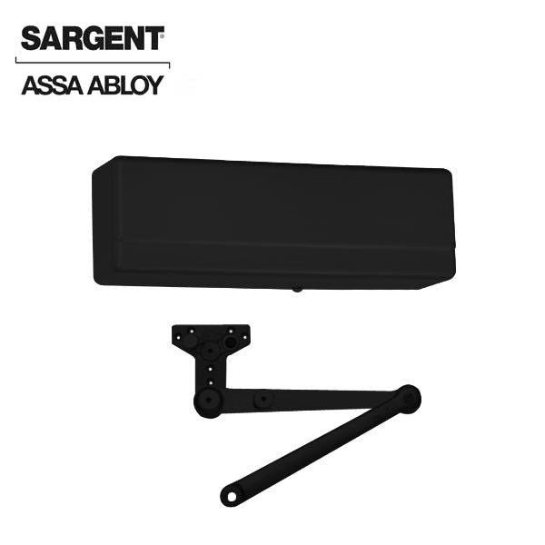 Sargent - 281 - Powerglide Cast Iron Door Closer w/ PSH - Heavy Duty Hold Open Parallel Arm w/ Positive Stop - BSP - Black Suede Powder Coat - Grade 1 - UHS Hardware