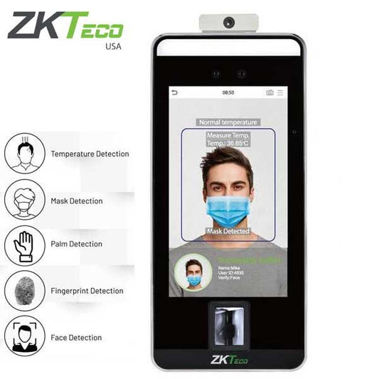 ZKTeco - SpeedFace+  SF1005-V+ - Video LCD Sensor Detector Reader - Facial Recognition - Body Temp Detection - Mask Verification - UHS Hardware