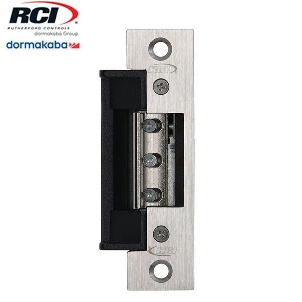 RCI - 7114 - Electric Centerline Strike - Fail Secure - Brushed Stainless Steel - 1-1/4"W x 4-7/8"H - UHS Hardware