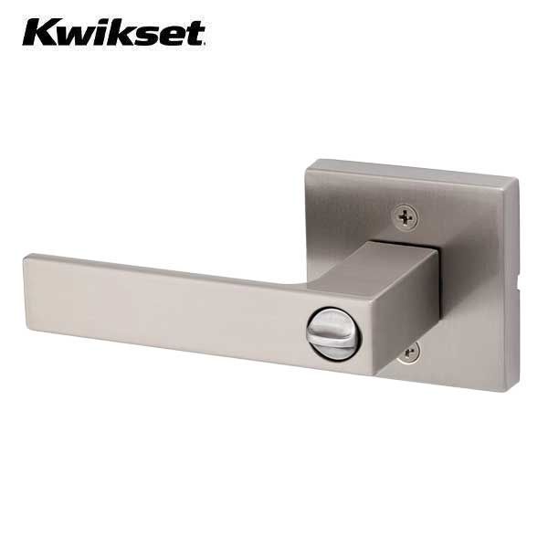 Kwikset - 740HFL - Halifax Lever Set - Square Rose - 15 - Satin Nickel - Entrance - SC1 Schlage - SmartKey Technology - Grade 2 - UHS Hardware