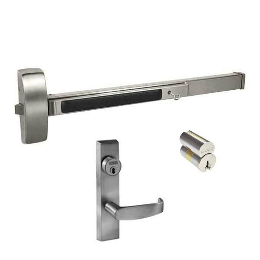 Sargent - 8804F - Rim Exit Device with Trim Lever - Satin Stainless Steel - Night Latch - LFIC - 36" - Grade 1 - UHS Hardware