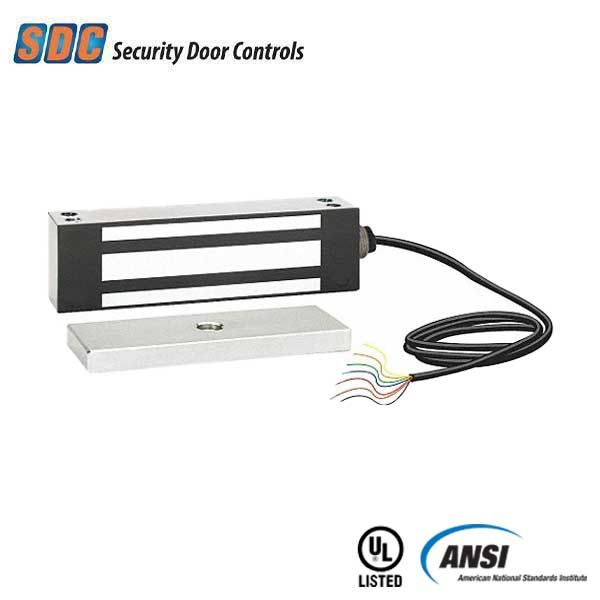 SDC - 1575 - Single Magnetic Gate Lock - Standard Mounting - 1200lbs. - 12/24VDC - Satin Stainless Steel - Grade 1 - UHS Hardware