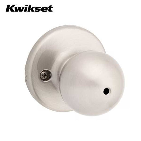 Kwikset - 300P - Polo Knob - Round Rose - Privacy - 15 - Satin Nickel - Grade 3 - UHS Hardware