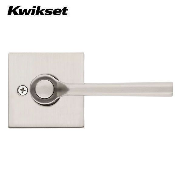 Kwikset - 156 - Lisbon Lever - Square Rose - 15 - Satin Nickel - Entrance - SmartKey Technology - Grade 2 - UHS Hardware