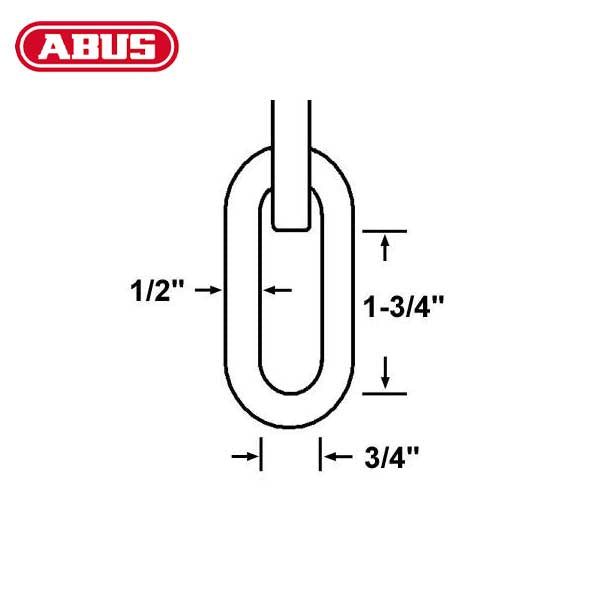 Abus - 12KS - 2 Foot - High Security Chain & Sleeve - 1/2" Diameter - UHS Hardware