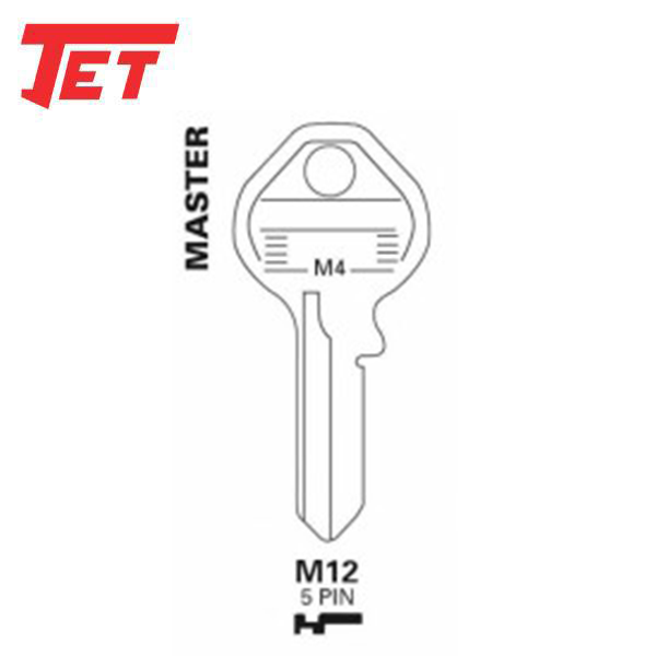 JET - M12 - Master Lock - 5-Pin Key Blank - UHS Hardware