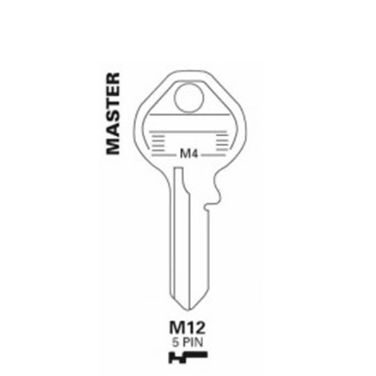 JET - M12 - Master Lock - 5-Pin Key Blank - UHS Hardware