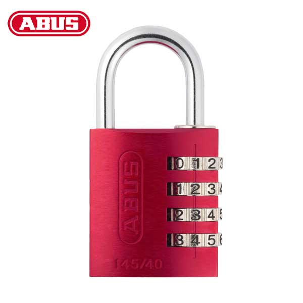 Abus - 145/40 C - Aluminum - 4-Dial Resettable Padlock - Red - UHS Hardware