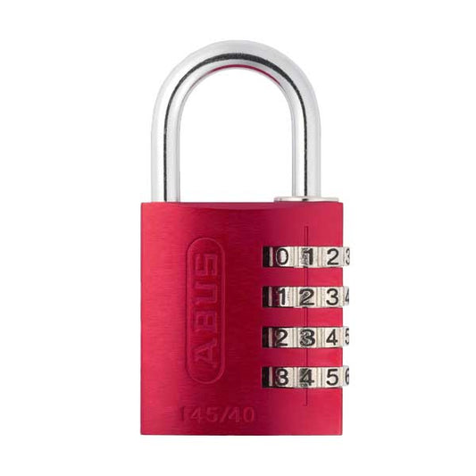 Abus - 145/40 C - Aluminum - 4-Dial Resettable Padlock - Red - UHS Hardware