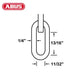 Abus - 6KS - 2 Foot - High Security Chain & Sleeve - 1/4" Diameter - UHS Hardware