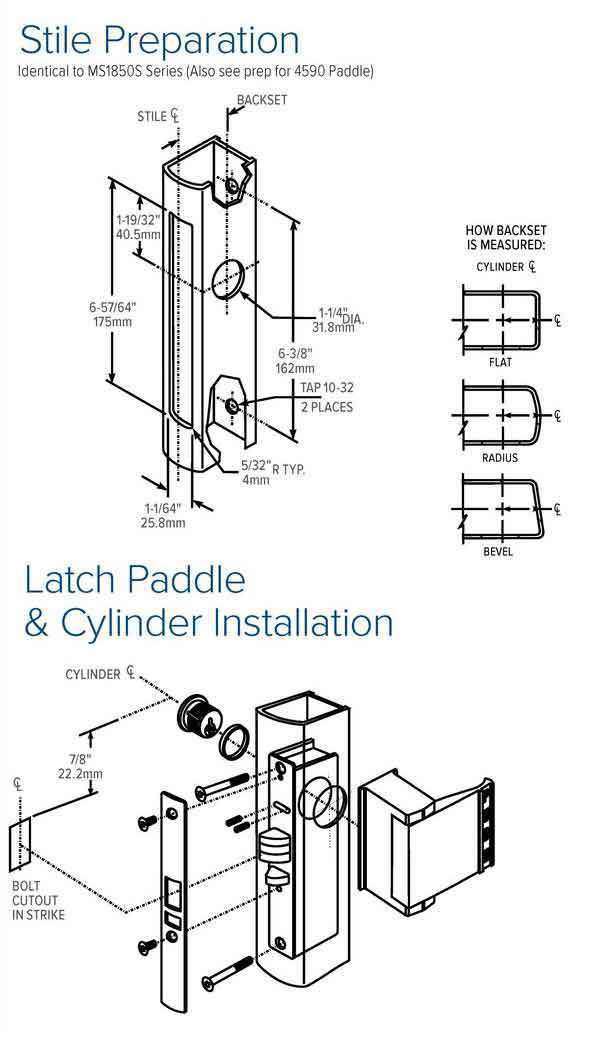 Adams Rite - 4511 -  Standard Duty Deadlatch - 1-1/8" Backset - LH /RHR - Mortised  2-5/8"  - FLT/ST - Radial Faceplate - Aluminum - Metal Door - UHS Hardware