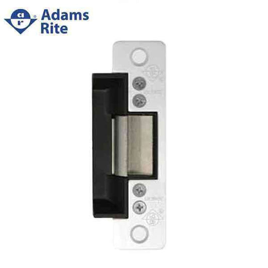 Adams Rite - 7100 - Electric Strike for Adams Rite & Cylindrical Locks -  Anodized Aluminum - Fail Secure - 1-1/4" x 4-7/8" Flat Radius Plate - 24VAC - UHS Hardware