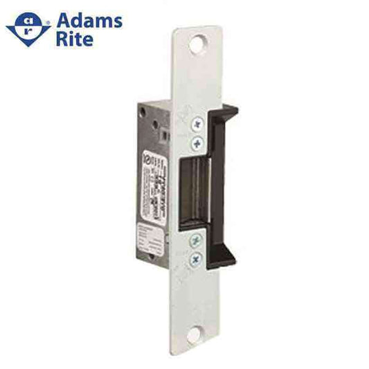Adams Rite - 7130 - Electric Strike for Adams Rite & Cylindrical Locks -  Anodized Aluminum - Fail Secure - 1-1/4" x 6-7/8" Flat Radius Plate - 12VDC - UHS Hardware
