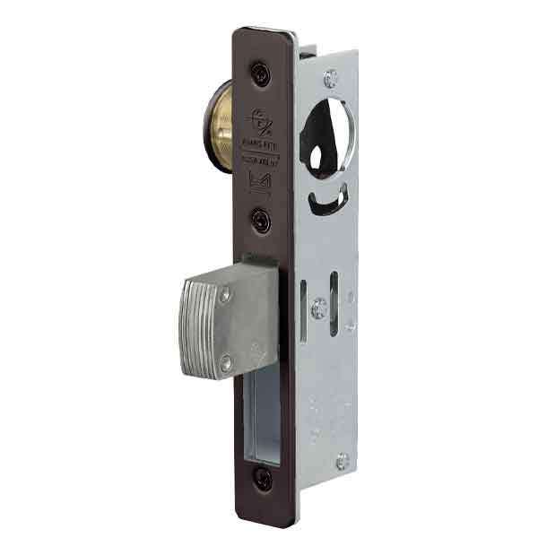 Adams Rite - MS Deadlock - MS1850S - 31/32" Backset - ANSI Size - Straight Bolt - Flat Faceplate -  Dark Bronze  - Metal Door - UHS Hardware