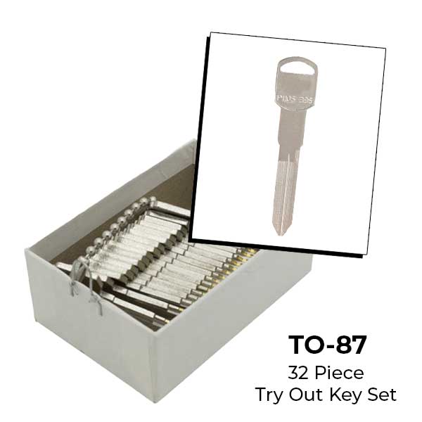 AeroLock - TO-87 - GM 1996 - Door Locks Try-Out Key Set - B86 - 32 Keys - UHS Hardware