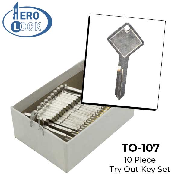 AeroLock - TO-107 - Tonneau Cover 1st Gen - All Locks Try-Out Key Set - 322861 - 10 Keys - UHS Hardware