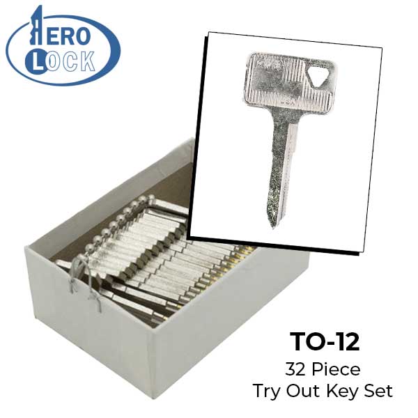 AeroLock - TO-12 - Kawasaki Vulcan Motorcycle - All Locks Try-Out Key Set - KW14 - 32 Keys - UHS Hardware