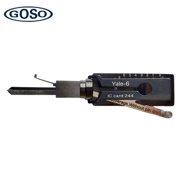 GOSO - AKK Lishi Style 2-in-1 Pick and Decoder - Yale 6 - 6-Pin - Rim Cylinder